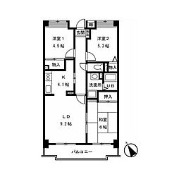 リヴィエール一橋学園 3LDKの間取図画像
