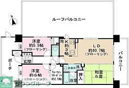 クラウンガーデン武蔵野サウスコート 3LDKの間取図画像