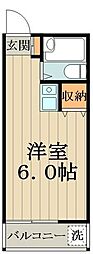 パレス小金井 ワンルームの間取図画像