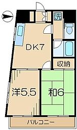 セルーエ三鷹 2DKの間取図画像