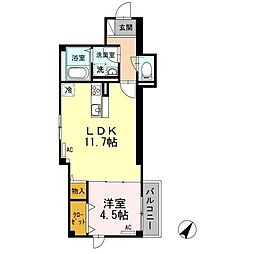 Clair 1LDKの間取図画像