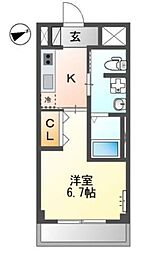 メゾン・シャルマン 1Kの間取図画像