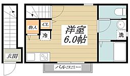 ヴィラ・ルピナス ワンルームの間取図画像