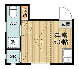 サークルハウス国分寺 ワンルームの間取図画像