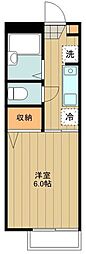ウィステリア弐番館 1Kの間取図画像