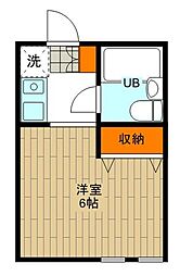 JR総武線 西荻窪駅 徒歩13分の賃貸アパート 1階ワンルームの間取り