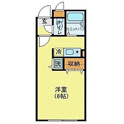 JR総武線 三鷹駅 徒歩12分の賃貸マンション 1階ワンルームの間取り