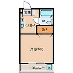 コンフォートＳ 1階ワンルームの間取り