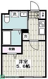 京急本線 上大岡駅 徒歩8分の賃貸アパート 1階1Kの間取り