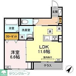 京急本線 上大岡駅 徒歩18分の賃貸アパート 1階1LDKの間取り