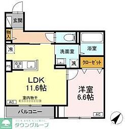 京急本線 上大岡駅 徒歩18分の賃貸アパート 3階1LDKの間取り