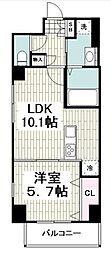 クレサール横中 4階1LDKの間取り