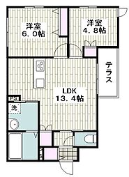 HERITAGE GARDEN WEST 2LDKの間取図画像