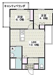 HERITAGE GARDEN WEST 2LDKの間取図画像