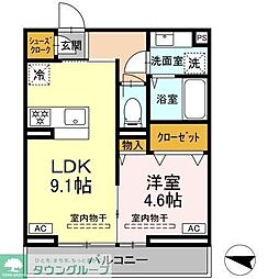 ゼラニウム湘南台 1LDKの間取図画像