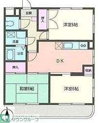 グランディオーズマンション 3DKの間取図画像