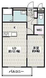 Clair太陽 1LDKの間取図画像