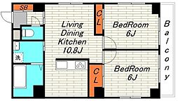 ラ・コリーヌ 2LDKの間取図画像