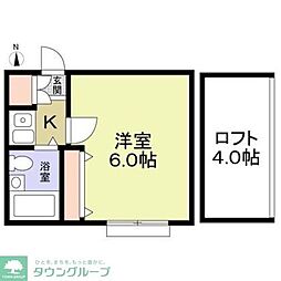 アメニティ東戸塚 1Kの間取図画像
