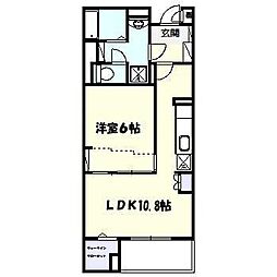ブリッサ港南 1LDKの間取図画像