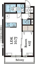 レミオ五番館 1LDKの間取図画像