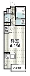 LEONEXTグリーンガーデン ワンルームの間取図画像