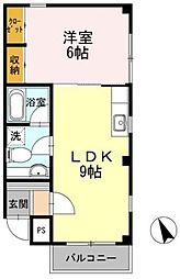 メゾン・ド・ネージュ 1LDKの間取図画像