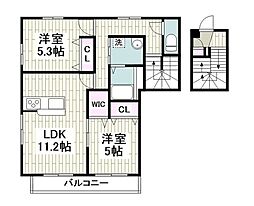 サンテラスメゾン 2LDKの間取図画像