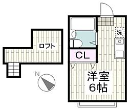 ハーミットクラブハウス二俣川 ワンルームの間取図画像