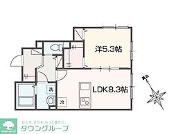 リヒト鎌倉材木座海岸 1LDKの間取図画像