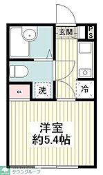 アリア藤沢 1Kの間取図画像