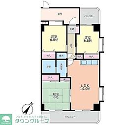 コルビュジェ湘南台 3LDKの間取図画像