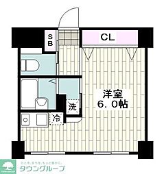 ラフィントール湘南 ワンルームの間取図画像