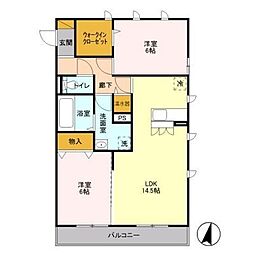 ルーフハウスB 2LDKの間取図画像