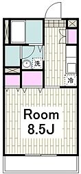 シュクレ大船 1Kの間取図画像