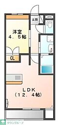 ソワール鎌倉 1LDKの間取図画像