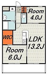 エステート東戸塚 2LDKの間取図画像
