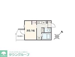MELLAS黄金町 1Kの間取図画像