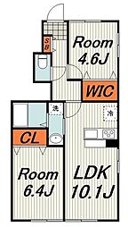 ラルーチェ 2LDKの間取図画像