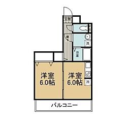 シャルマン緑園 1DKの間取図画像