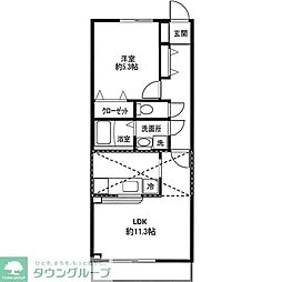 Amourシュシュ 1LDKの間取図画像