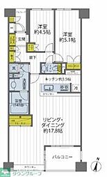 ヴェルビュ湘南台 2LDKの間取図画像