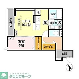 藤沢市羽鳥1丁目アパート 1LDKの間取図画像