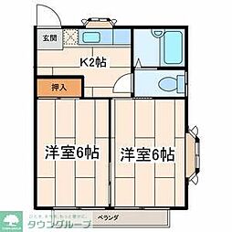ハウス丘 2Kの間取図画像