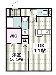 ヒルズ横浜 1LDKの間取図画像