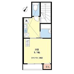 メーヴェ新大久保 2階1Kの間取り