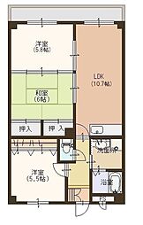 フォルクス淡海 2階3LDKの間取り