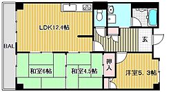 風異音素 8階3LDKの間取り