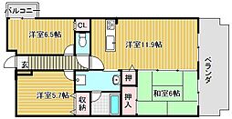 クラルテファミーユ 3LDKの間取図画像