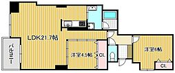 コスモ守山5番館 2LDKの間取図画像
